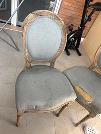 5 sedie stile Luigi XVI in legno – da restaurare