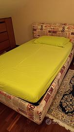Letto 1 piazza e mezza con materasso e cassettone