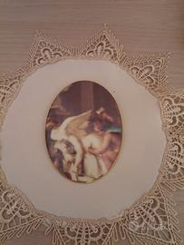 Vecchio quadretto in ceramica marchiato "Limoges"