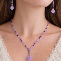 Set collana, bracciale, orecchini viola/lilla