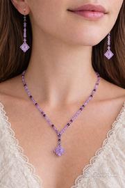 Set collana, bracciale, orecchini viola/lilla