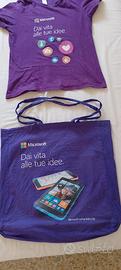 Maglietta+borsa logo Microsoft Nokia