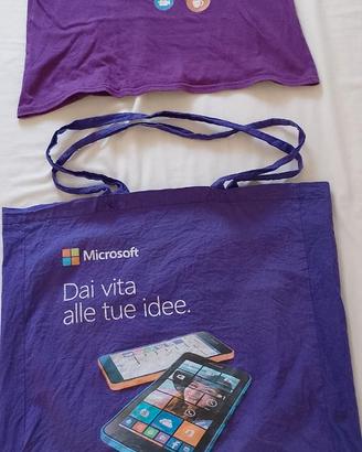Maglietta+borsa logo Microsoft Nokia