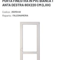 portafinestra vetrata bianca apertura dx  220 x 80