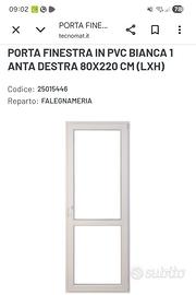 portafinestra vetrata bianca apertura dx  220 x 80