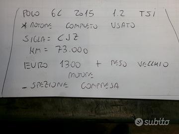 Motore completo polo 6c 2015 1.2 tsi