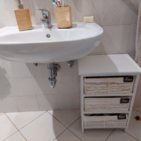 Mobiletto bagno con cassetti bianco