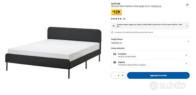 Letto alla francese IKEA completo + topper
