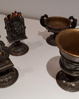Set fumatore vintage in ottone 