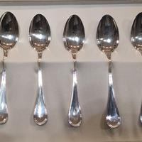6 Cucchiaini argento 800 con cofanetto