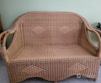 Divano in midollino, fatto a mano