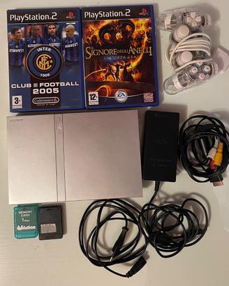 Ps2 PlayStation 2 Slim Silver + Controller +giochi