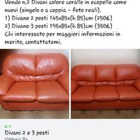 Divani due e tre posti in ecopelle