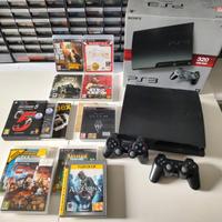 PS3 console 320GB, 2 controller + 10 giochi