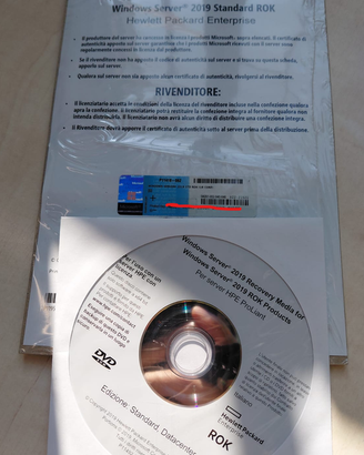 Windows Server 2019 Standard HPE 16 Core DVD + key