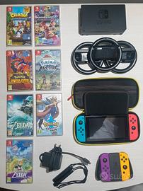 Nintendo Switch con giochi e accessori 