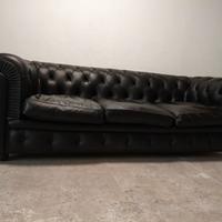 Divano Frau vintage in pelle nero