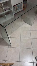 Tavolo consolle in vetro