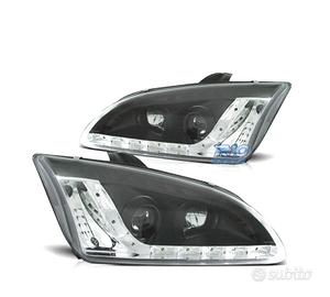 FARI FORD FOCUS 04-08 LUCE DIURNA A LED FONDO NERO