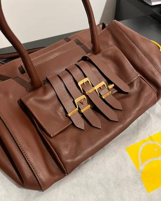 Borsa Mandarina Duck in vera pelle marrone