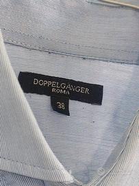Camicia classica azzurra, trama mille-righe