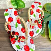 Havaianas ciliegia decorate con cristalli