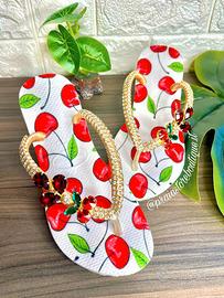 Havaianas ciliegia decorate con cristalli