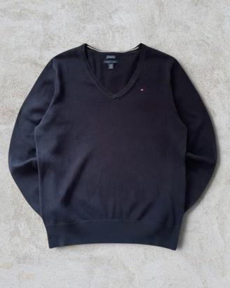 Maglione Tommy Hilfiger nero con scollo a V