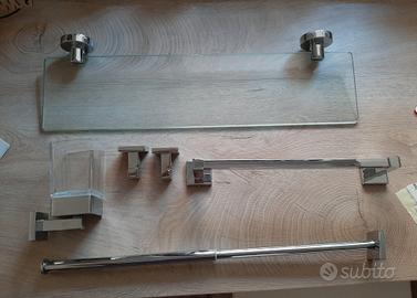 Set bagno porta asciugamani/spazzolino/mensola vet
