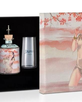 box jrose gin n. 7  con 2 bicchieri  tumbler
