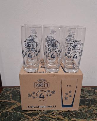 6 Bicchieri Birra Poretti - 0,4L