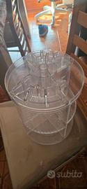 organizer porta trucchi girevole in plastica trasp