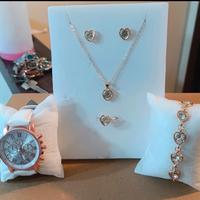 set orologio e gioielli donna 