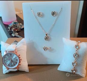 set orologio e gioielli donna 