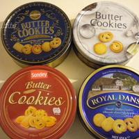 Lotto di 4 scatole di latta Danish butter cookies