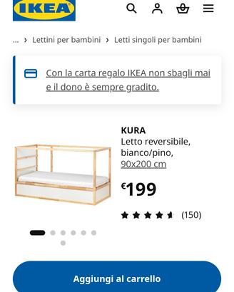 letto Kura Ikea reversibile a castello 