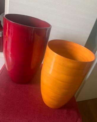 2 vasi simil legno etnici