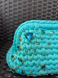 clutch bag uncinetto con brillanti