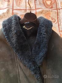 Cappotto donna Vittorio Forti Shearling blu scuro