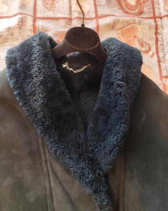 Cappotto donna Vittorio Forti Shearling blu scuro