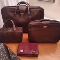 Valigie borse set viaggio vintage pelle