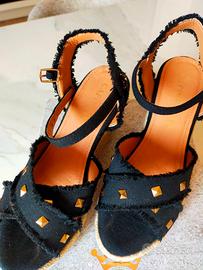 Zeppa In Canvas Borchie Cafènoir