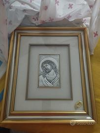 Quadro gesu cristo in argento