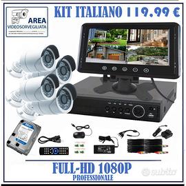 Kit videosorveglianza full hd 1080p, sicurezza F