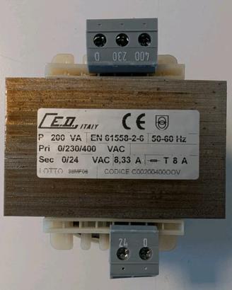 TRASFORMATORE 0-230-400 / 0-24 / 200VA