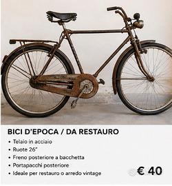 Bicicletta d’epoca 26” da restaurare