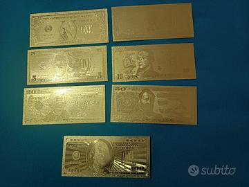 "U.S.A," 7 BANCONOTE LAMINATE ORO