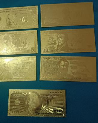"U.S.A," 7 BANCONOTE LAMINATE ORO