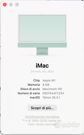 iMac 24” M1 (2021) 256GB – Perfetto, come nuovo