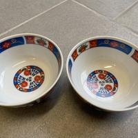 Set coppia ciotole riso rosse, blu e bianche